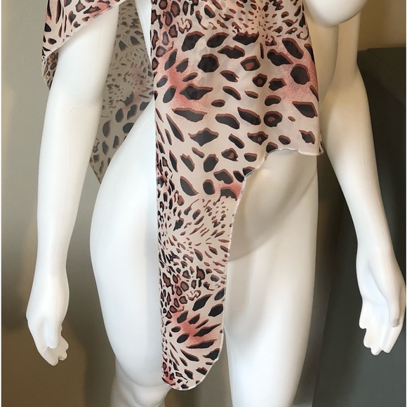 Scarf Wrap Sarong Leopard Print Bathing Suit Bikini Cover Up Summer Essential - Picture 3 of 6